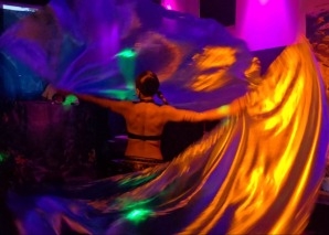 Latin dance fusion show with fire