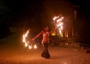 Latin dance fusion show with fire